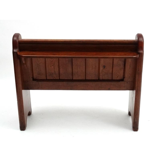 226 - A charming Edwardian narrow  pine bench / pew 41 1/2'' wide x 33 1/4'' high x 20 1/2'' deep