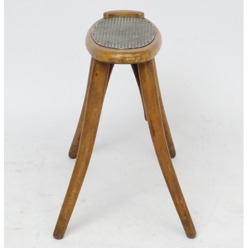 232 - An unusual 1920's 'GYF' made bentwood four legged shoe shine stand . Approx 15'' long x 15 1/2'' tal... 