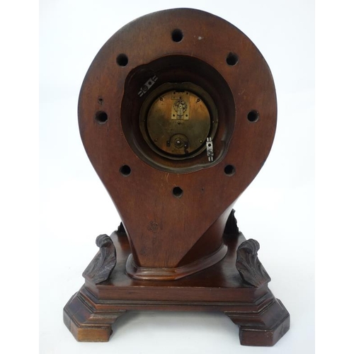 255 - Propeller Boss Clock : a mahogany cased barrel movement clock ( timepiece ) with platform escapement... 