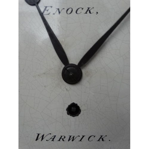 267 - English Regency Fusee Drop Dial  clock : ' Enock , Warwick  ' a brass inlaid flame mahogany cased Wa... 