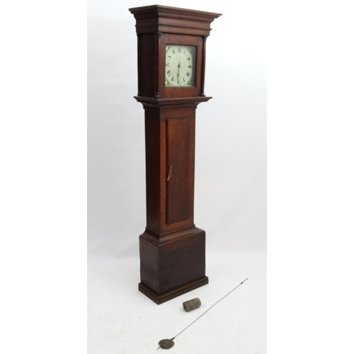 271 - Longcase : a 10'' dial ,  30 hour birdcage movement ,circa 1800 ,oak cased Grandfather clock  with s... 