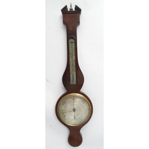 273 - C.1805 wheél Barometer : ' C. Tarelli , Northampton ' a 2 glass mercury barometer , signed to circul... 