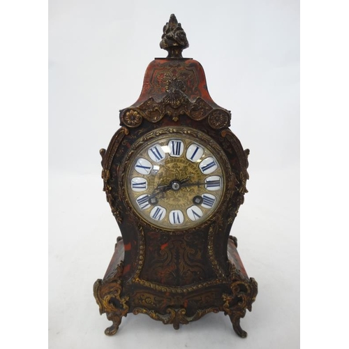 285 - French Boulle Clock : a marquetry Tortoiseshell and Ormolu 8 day Clock , the AD Mougin barrel moveme... 