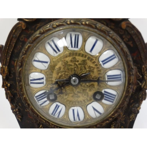 285 - French Boulle Clock : a marquetry Tortoiseshell and Ormolu 8 day Clock , the AD Mougin barrel moveme... 