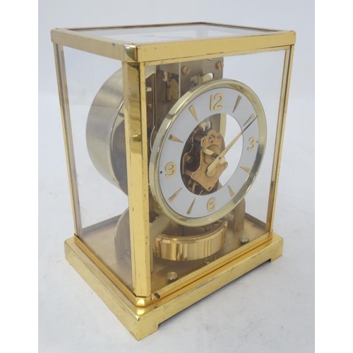 287 - Jaeger-Le Coultre Atmos Clock : A 1960's gold plated  brass  15 jewel Swiss  movement serial no. 254... 