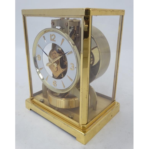 287 - Jaeger-Le Coultre Atmos Clock : A 1960's gold plated  brass  15 jewel Swiss  movement serial no. 254... 