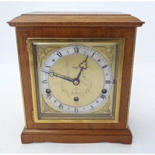 294 - Elliot 3 train Bracket Clock : a mahogany cased ' Elliot ' clock with Westminster & Whittington Chim... 