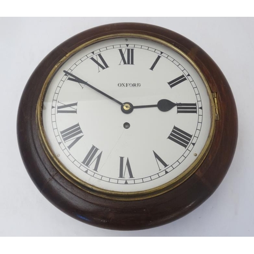 295 - Oxford 10'' wall clock : a sprung movement 10'' walnut cased wall clock ( timepiece ) with Roman Num... 