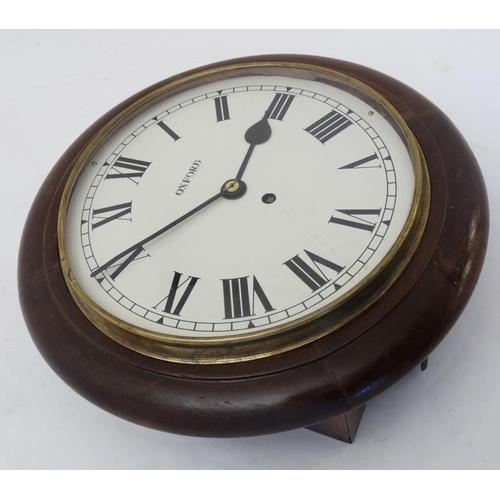 295 - Oxford 10'' wall clock : a sprung movement 10'' walnut cased wall clock ( timepiece ) with Roman Num... 