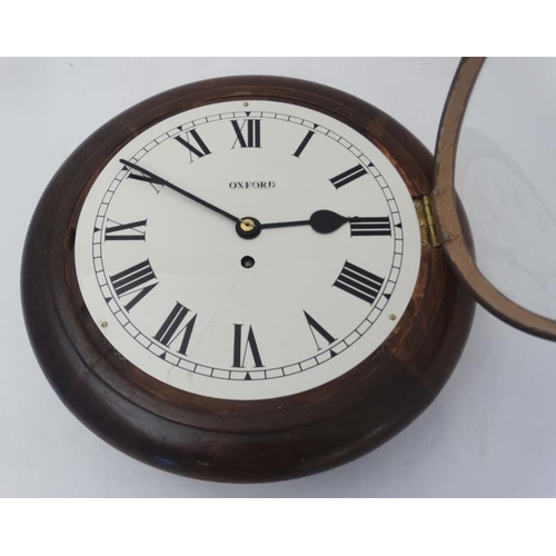 295 - Oxford 10'' wall clock : a sprung movement 10'' walnut cased wall clock ( timepiece ) with Roman Num... 