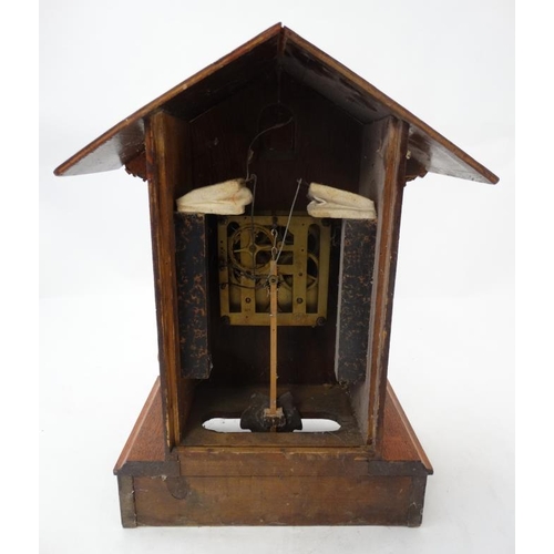 297 - Rare signed Black Forest Cuckoo Clock : Gordian Hettich & Sohne mantle / Table top oak cased 8 day c... 