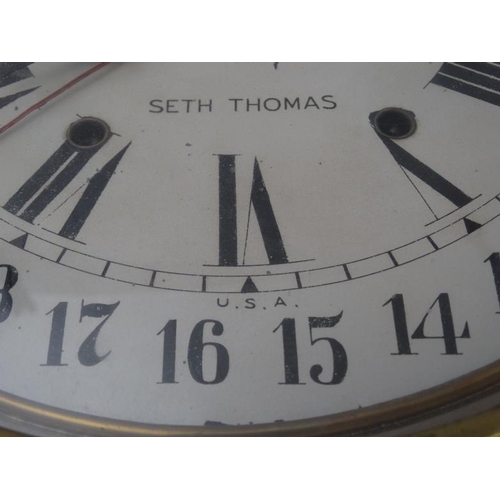 298 - Unusual American 24 hr Drop Dial Clock : a ''Seth Thomas '' 12'' dial , sprung movement , Drop Dial ... 