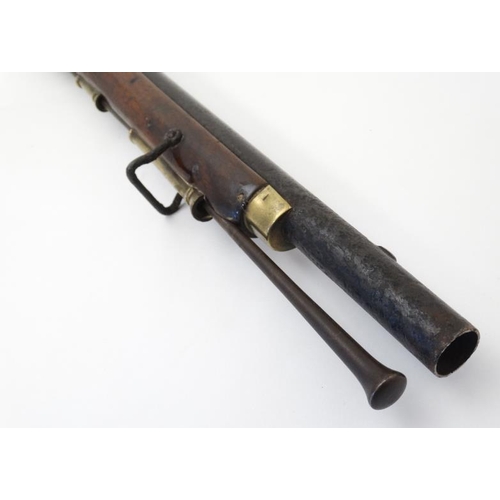 307 - Militaria : A Victorian muzzleloading percussion carbine Tower Rifle , converted from flintlock with... 