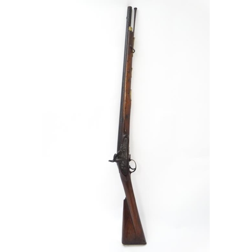 307 - Militaria : A Victorian muzzleloading percussion carbine Tower Rifle , converted from flintlock with... 