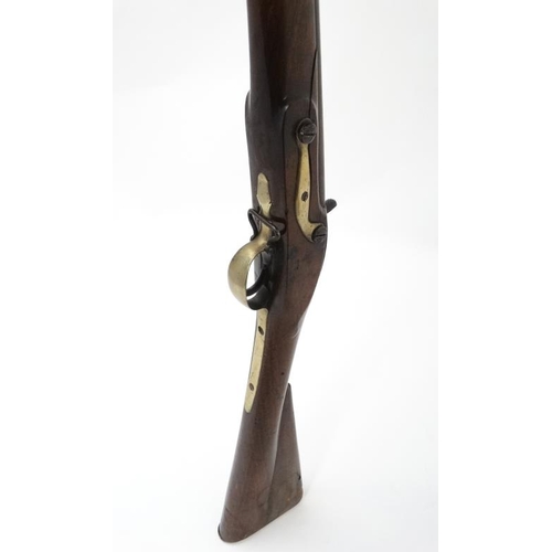 307 - Militaria : A Victorian muzzleloading percussion carbine Tower Rifle , converted from flintlock with... 