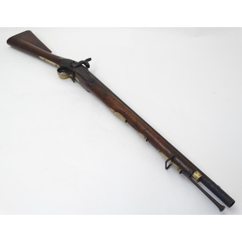 307 - Militaria : A Victorian muzzleloading percussion carbine Tower Rifle , converted from flintlock with... 