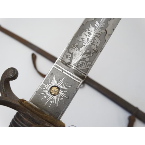 309 - Militaria : An 1845 pattern Infantry Officer's sword , having a 33'' blade decorated with foliate an... 