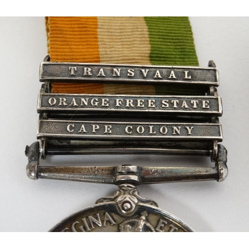 317 - 5912 Pte F Butler , Queen's Royal Regiment ( West Surrey ) : A group of two Boer War Campaign Medals... 