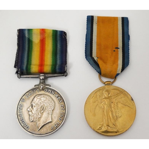 319 - 44673 Pte A Butler , Manchester Regiment : two WWI campaign medals , comprising a British War Medal ... 