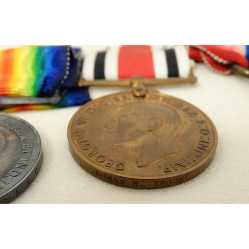 320 - 30417 Pte (later Cpl) T H Brooke , Royal Army Medical Corps : A group of three WWI Campaign Medals ,... 