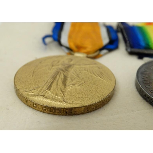 320 - 30417 Pte (later Cpl) T H Brooke , Royal Army Medical Corps : A group of three WWI Campaign Medals ,... 