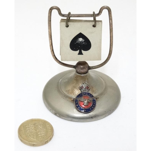 339 - Militaria : A Trump Marker for playing cards , the base section with applied Royal Air Force insigni... 