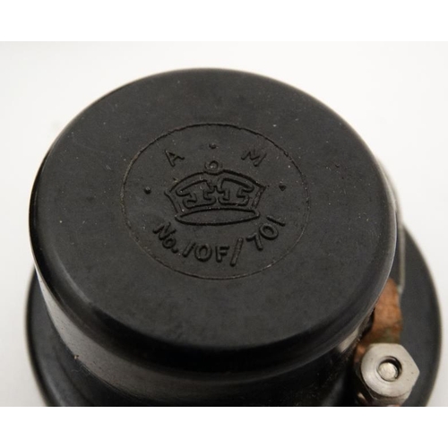 344 - Militaria : A WWII - era ' Speed X ' Morse Code signal unit / telegraph key , the Bakelite section w... 