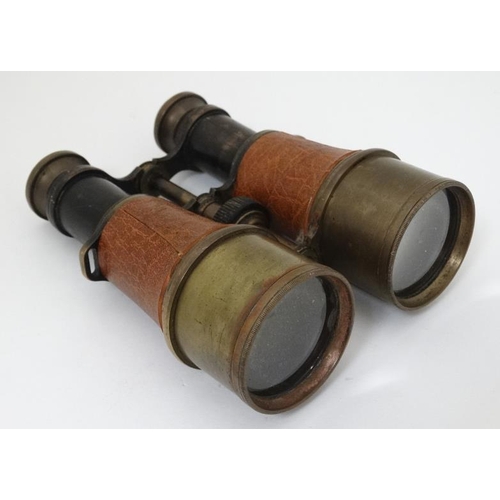 345 - Militaria : A pair of cWWI British Officer's Binoculars , the drums stamped ' MkV Special 32698 ' an... 