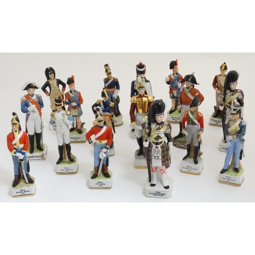 350A - Militaria : A collection of over 40 ceramic Military Figures , depicting 18th and 19thC soldiers and... 