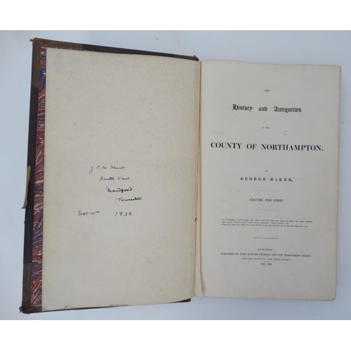 357 - Books: ''The History and Antiquities of the County of Northampton'' by George Baker , in 2 volumes, ... 