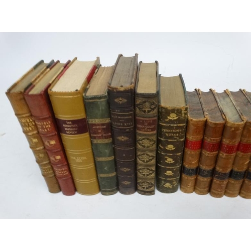 373 - A Large collection of approximately 61 leather bound books to include: ''  History of England'' volu... 