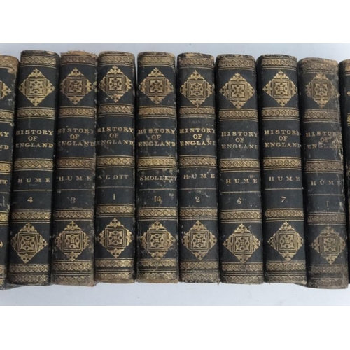 373 - A Large collection of approximately 61 leather bound books to include: ''  History of England'' volu... 