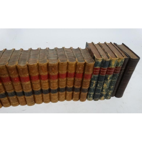 373 - A Large collection of approximately 61 leather bound books to include: ''  History of England'' volu... 