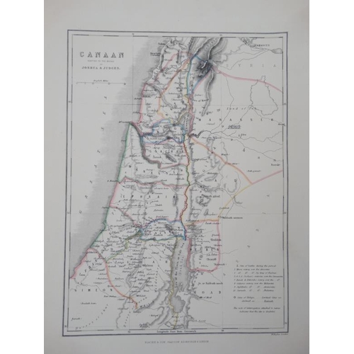 376 - Maps: A collection of three hand coloured maps , to include '' Palestine in the Time of Our Saviour ... 