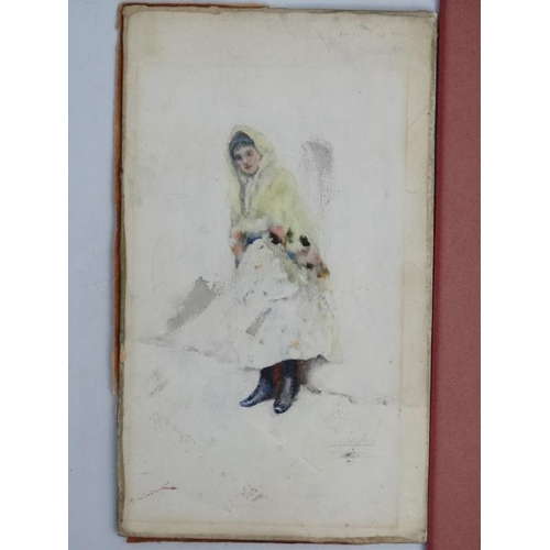 39 - David Woodlock (1842-1929), Watercolour, pencil and a print  (2), A Victorian girl and a print of th... 