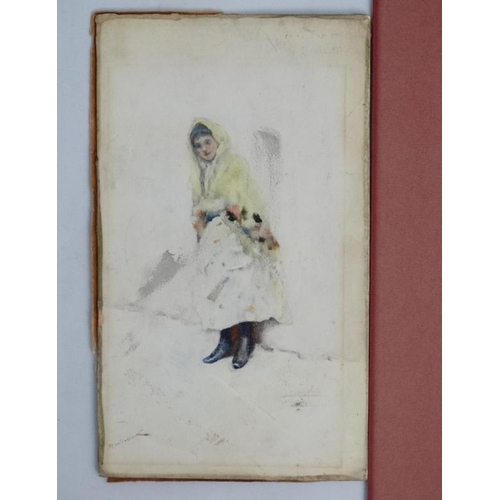 39 - David Woodlock (1842-1929), Watercolour, pencil and a print  (2), A Victorian girl and a print of th... 