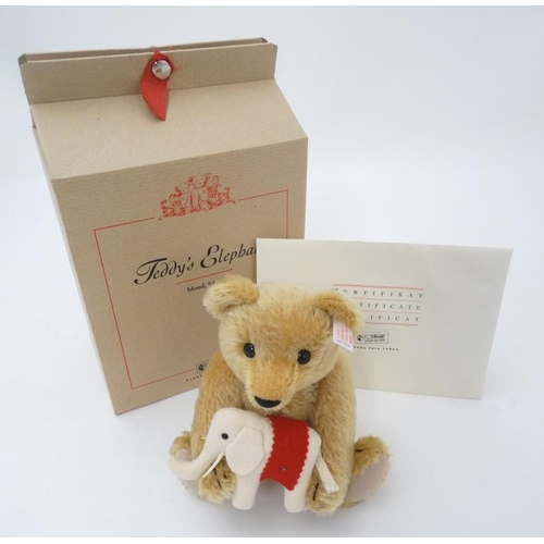 395 - A 2003 boxed limited edition Steiff '' Teddy's Elephant'' collectable blond mohair Teddy Bear , carr... 