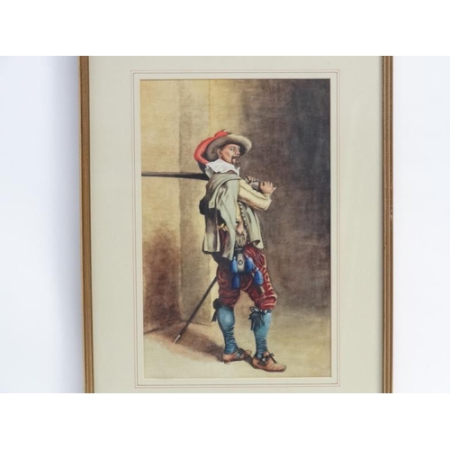 41 - Follower of J Le Messonier XIX-XX, Watercolour , The Musketeer, 14 x 8 3/4''.