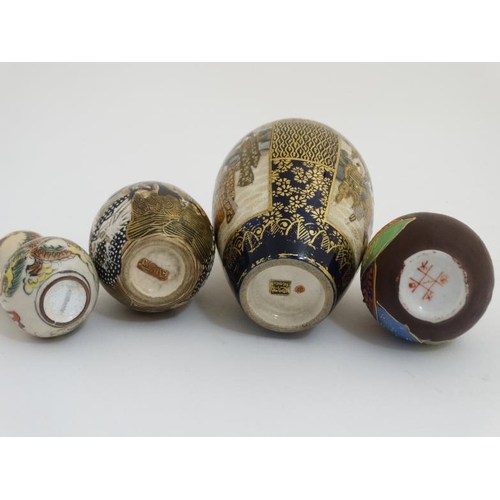 438 - A collection of 13 Chinese and Japanese small and miniature vases, to include blue and white, Satsum... 