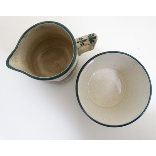 457 - A Wemyss, T . Goode and Co  'Bonjour' Strawberry set comprising milk jug and sugar bowl , decorated ... 