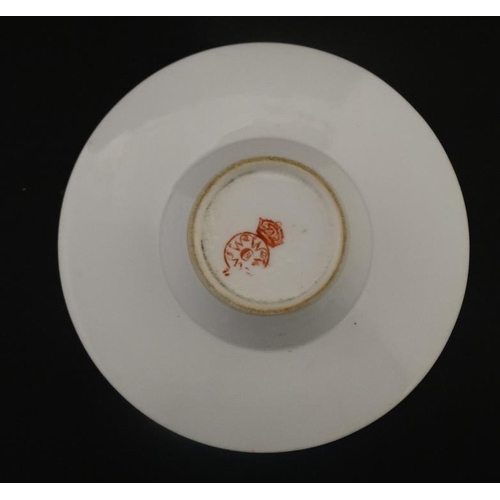 461 - A small 19thC Royal Worcester 'Aesthetic' pattern spill dish, decorated with Japanese inspired patte... 