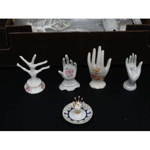 502 - A large collection of approximately 100 19th and 20thC ring trees , to include examples by Noritake,... 