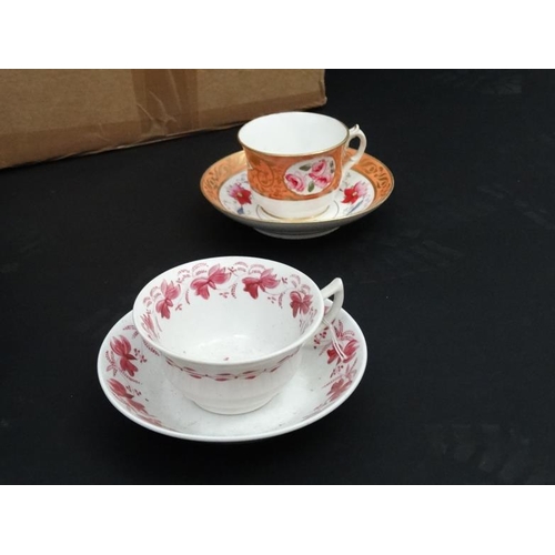 505 - A large collection of approx 72 antique cups and saucers, to include a number of duos and trios , ma... 