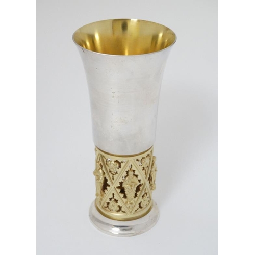 518 - An Elizabeth II hallmarked silver and silver gilt limited edition commemorative goblet made by order... 