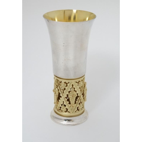 518 - An Elizabeth II hallmarked silver and silver gilt limited edition commemorative goblet made by order... 