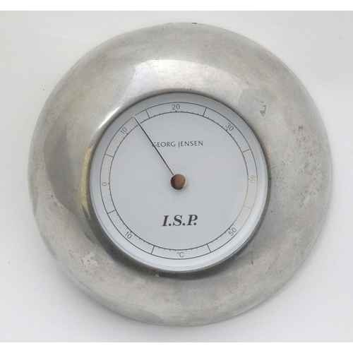 527 - Georg Jensen : A  silver plated thermometer marked Georg Jensen Denmark - Design A Andreas Mikkelsen... 