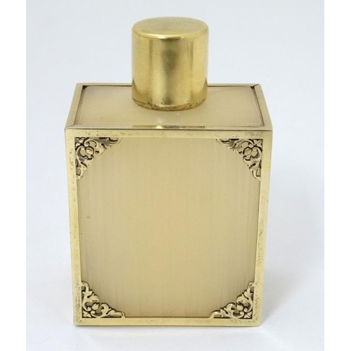 545 - Asprey London : A celluloid scent bottle with silver gilt mounts and lid hallmarked London  1954 mak... 