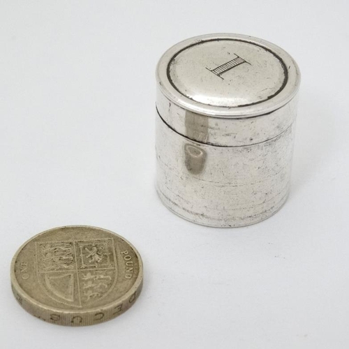 550 - A Geo IV  silver small container with screw top hallmarked Sheffield 1824 maker Robert Gainsford 1''... 