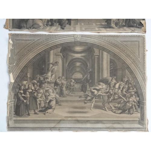 57 - Giovanni Volpato ( 1740-1803)after Bernardino Nocchi after Raphael, Pair of Monochrome prints suppor... 