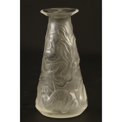 648 - Lalique : A Sirene Mermaid vase. Marked under Lalique France 4'' high